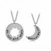 A Suit of Exquisite Sun and Moon Valentine's Day Gift Pendant Necklace For Lovers - Argent 