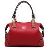 Simple PU Leather and Zipper Design Tote Bag For Women - Rouge vineux 