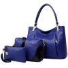 Stylish Style Embossing and PU Leather Design Tote Bag For Women - Bleu 