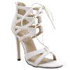 Stylish Lace-Up and Zip Design Sandals For Women - Blanc 37