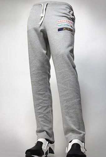 

Simple Style Straight Leg Letters Print Lace-Up Men's Pants, Light gray