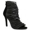 Fashionable Elastic Band and Hollow Out Design Sandals For Women - Noir 36
