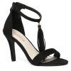 Fashion Tassels and Two-Piece Design Sandals For Women - Noir 35