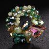 Chic Faux Crystal Heart Oval Hollow Out Brooch For Women - Vert 