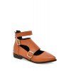 Casual Boucles et Zip design plat chaussures pour femmes - Brun 39