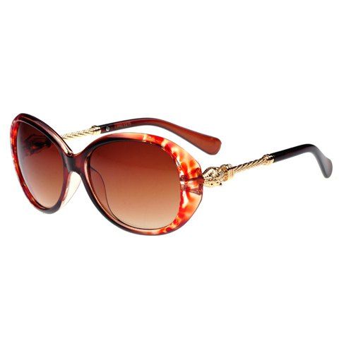 Leopard lunettes de soleil Chic sergé alliage Splice Design Femmes - Couleur de thé 