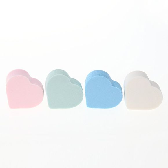 Cosmetic 4 couleurs double usage Coeur gonflement à l'eau polyuréthane Powder Puff - multicolore 