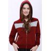 Fashionable Long Sleeve Zippered Hoodie For Women - Violacé rouge L