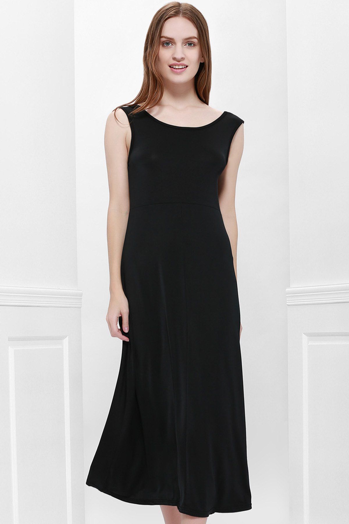 solid black maxi dress