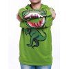 Sweat-Shirt à Capuche Tendance avec Imprimé Dinosaure à Manches Longues pour Garçon - Vert 130