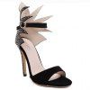 Studs élégants et sandales design noir pour femmes - Noir 38