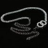 Chic Hollow Out Rhinestone Inlay Alloy Women's Waist Chain - Argent 
