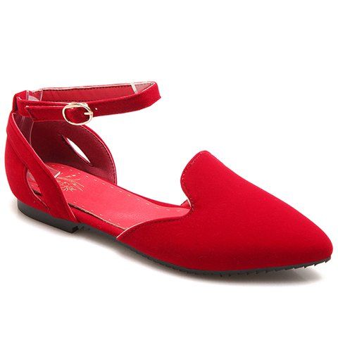 Chaussures plates pour femmes - Rouge 36