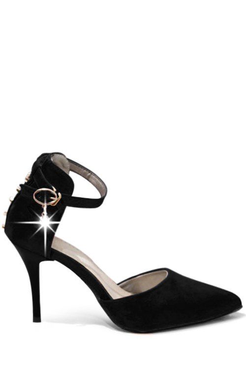 

Elegant Tow-Piece and Rivet Design Pumps For Women, Black
