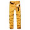 Simple Style Jambe droite Pantalons Couleur Zipper Fly Hommes solides - Jaune 32