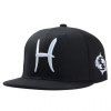 Black Cap Baseball Lettre H et Fish Style forme de broderie Hommes - Noir 