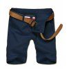 Casual solides Pantalons Couleur Zipper recadrées pour les hommes - Cadetblue 30