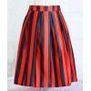 Striped élégant Hit Jupe Couleur Femmes taille élastique - Rouge et Noir ONE SIZE(FIT SIZE XS TO M)