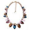 Charming Colorful Faux Crystal Stone Decorated Necklace For Women - multicolore 