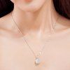 Cute Faux Opal Ball Necklace For Women - Blanc 