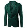 Blazer à manches longues pour hommes à col rabattu à la mode de couleur unie - vert foncé 2XL