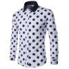 Shirt Collar Color Block Slimming Long Sleeves Men's Polka Dot Shirt - Blanc L