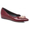 Elégant strass et cuir verni design plat chaussures pour femmes - Rouge 39