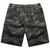 Loose-Fitting Lace-Up Camouflage Pocket Design Straight Leg Men's Shorts - Vert Armée XL