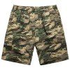 Lace-Up Camouflage Pocket Conception droites Shorts jambe hommes ample - Jaune XL