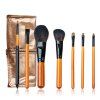 Professional 7 Pcs Nylon Makeup Brushes Set with Brush Bag - Orange 
