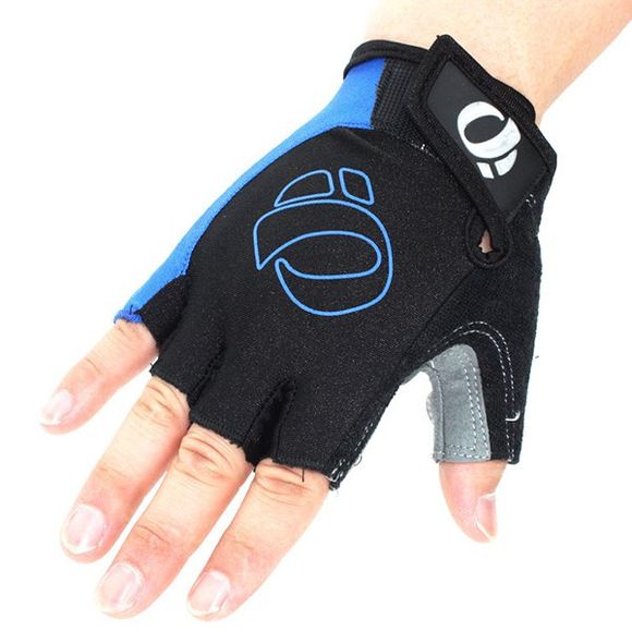 Une paire de qualité Sports de plein air Cyclisme Non-Slip respirante moitié Gants Finger - Bleu XL