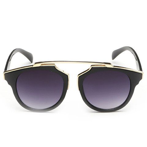 Cadre d'or Chic Métal Splicing Black Women Sunglasses  's - Pourpre 