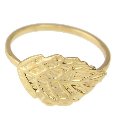 Chic Simple Style Leaf Shape Ring For Women - d'or ONE-SIZE