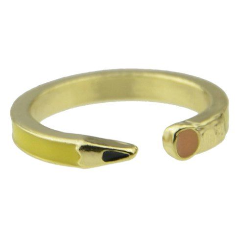 Chic Simple Style Pencil Shape Cuff Ring For Women - Jaune ONE-SIZE