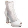 Mode peep toe et talon Chunky design Bottes pour les femmes - Blanc 39