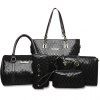 Fashionable Embossing and Solid Color Design Tote Bag For Women - Noir 