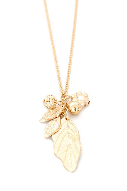 

Stylish Solid Color Leaf Sweater Chain For Women, Golden