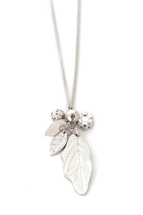 

Stylish Solid Color Leaf Sweater Chain For Women, Silver