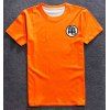 3D Chinese Character Print Round Neck Short Sleeve Men's T-Shirt - Orange S