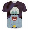 3D Funny Letter and Cartoon Figure Print Round Neck Short Sleeve Men's T-Shirt - multicolore M