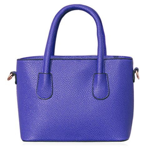Métal élégant et solide sac fourre-tout sa couleur Design Femmes - Bleu 