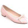 Sweet Patent Leather and Bowknot Design Flat Shoes For Women - Rose 37