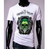 3D fantôme Skull Imprimer T-shirt col rond manches courtes hommes - Blanc M