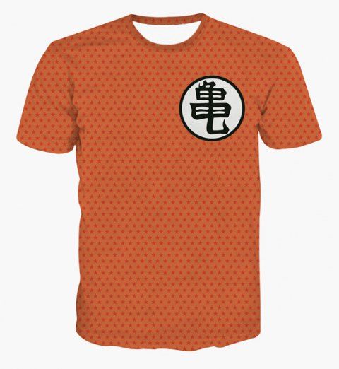 Neck Ronde Chinois Motif étoiles Imprimer T Shirt à Manches Courtes Hommes