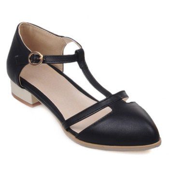 red t strap flats