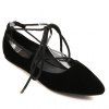 Sweet Pointed Toe and Tie Up Design Flat Shoes For Women - Noir 34