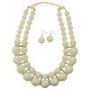 A Suit of Trendy Faux Pearl Necklace and Earrings For Women - Blanc 
