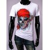 T-shirt 3D Pirate skull imprimé col rond manches courtes hommes - Blanc XL