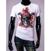 T-shirt 3D Splash-Ink Pirate skull imprimé col rond manches courtes hommes - Blanc XL