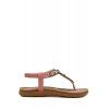 Perles colorées Bohême et talon plat design sandales pour femmes - Rose 40